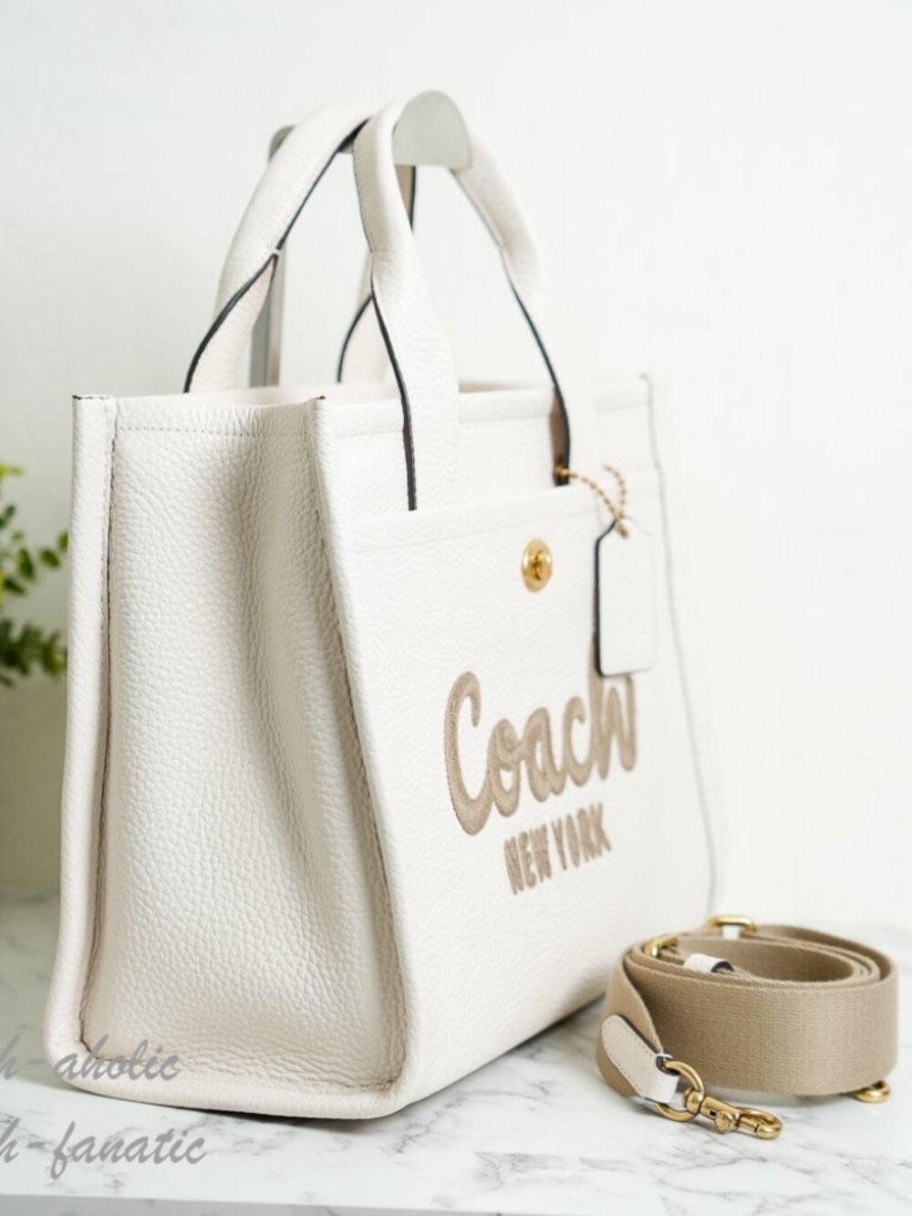 Coach CAM75 Cargo Tote Medium Crossbody Bag in Chalk Leather NWT - Picture 5 of 14